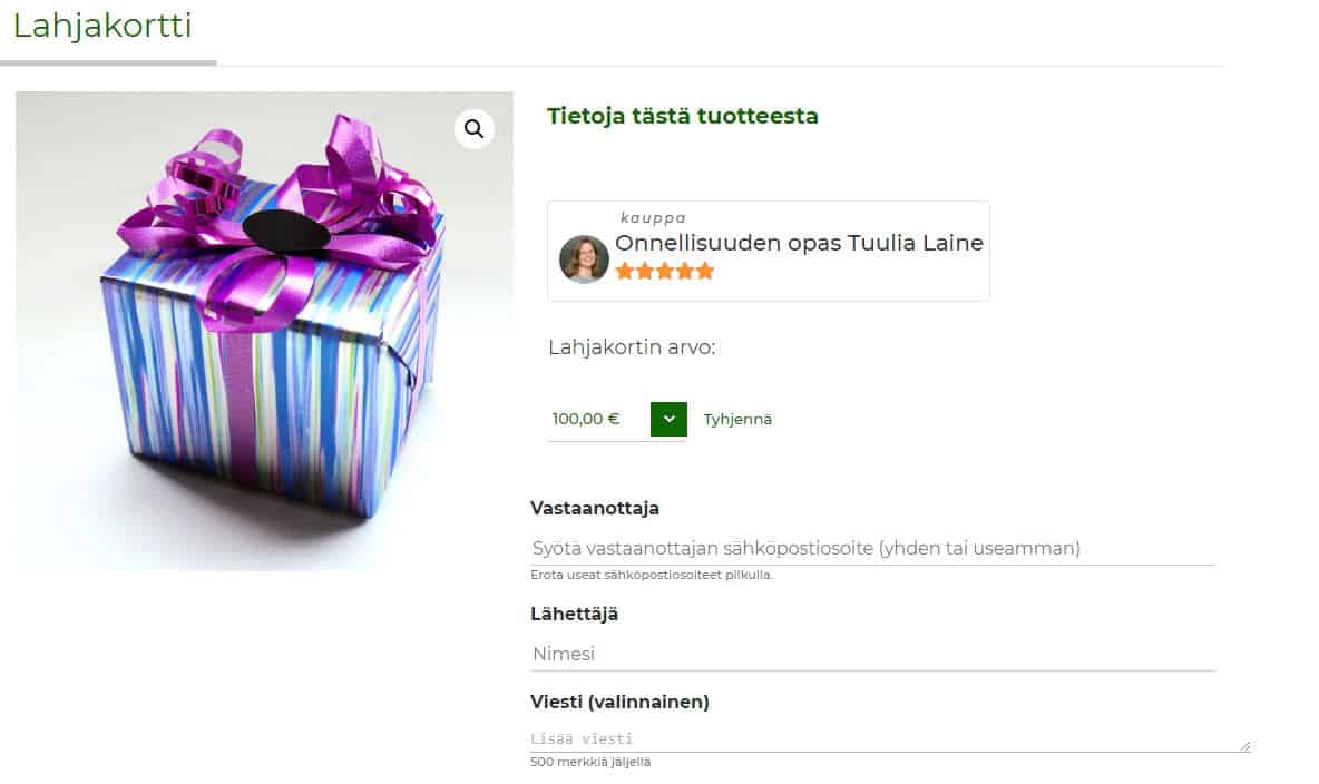 lahjakortti-tuote