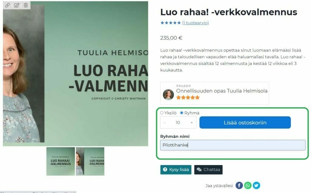 ryhmaosto ostoskori